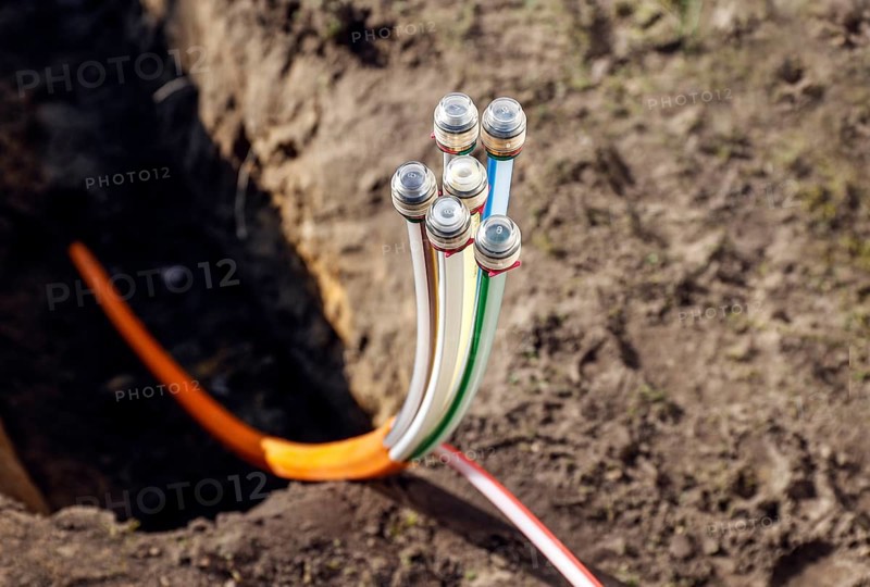 Fibre optic cable for laying at a construction site, Berlin, 29.02.2024