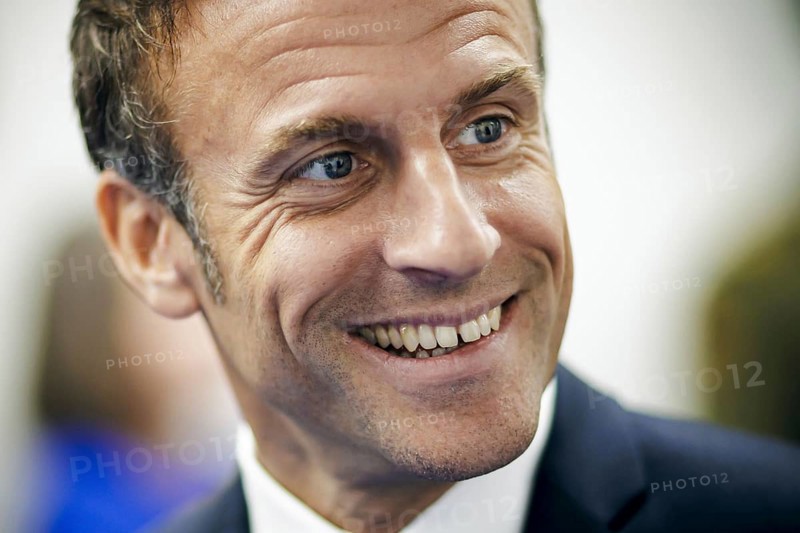 Emmanuel Macron, President of France, pictured at the NATO summit in Vilnius, Lithuania. Vilnius, 12.07.2023., Vilnius, Lithuania, Europe