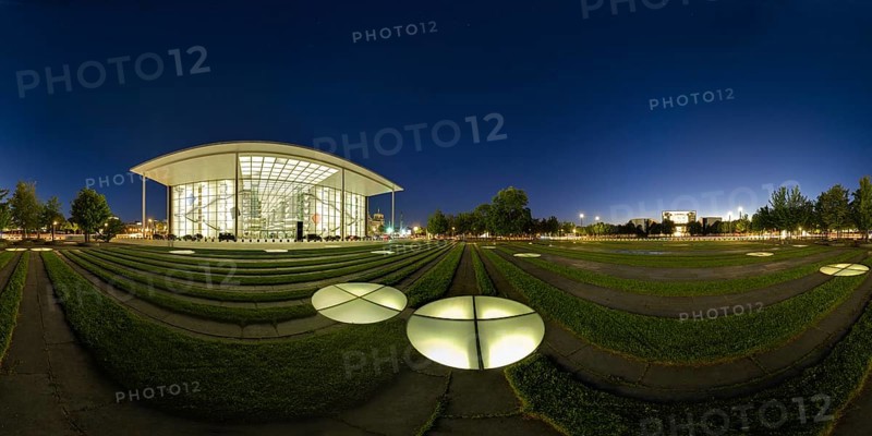 Paul Löbe House in the morning blue hour, 360Â° panorama, government district Berlin, Germany, Europe