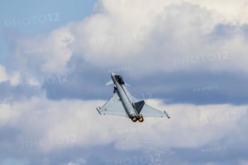 Eurofighter Typhoon, flight demonstration during the International Aerospace Exhibition, ILA Berlin Air Show, Schönefeld, Brandenburg, Germany, Europe