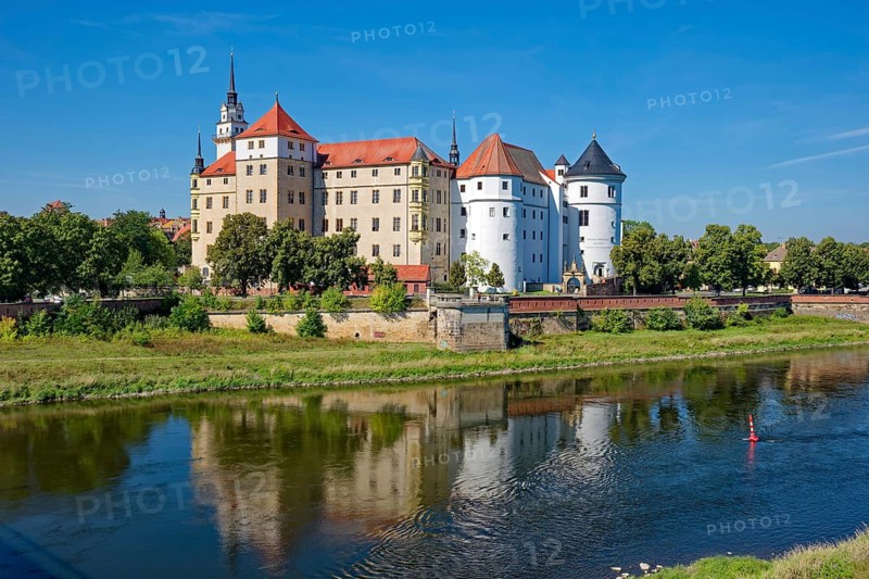 Hartenfels Castle on the River Elbe, Torgau, Saxony, Germany, Europe