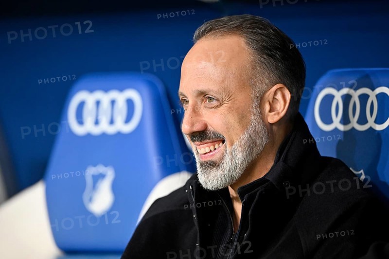 Coach Pellegrino Matarazzo TSG 1899 Hoffenheim portrait, smiles, AUDI logo, PreZero Arena, Sinsheim, Baden-Württemberg, Germany, Europe