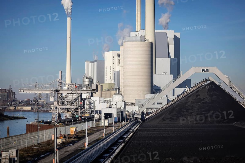 Grosskraftwerk Mannheim AG, GKM, hard coal-fired power plant generates electricity and district heating, combined heat and power CHP. Mannheim, Baden-Württemberg, Germany, Europe