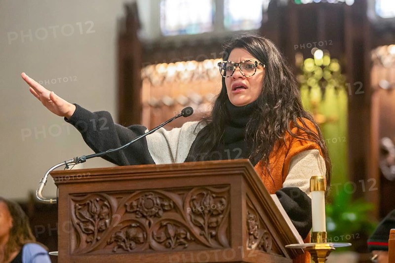 Detroit, Michigan USA, 15 January 2024, Congresswoman Rashida Tlaib was a featured speaker at the Martin Luther King Day rally for jobs, peace and justice at St. Matthew's & St. Joseph's Episcopal Church