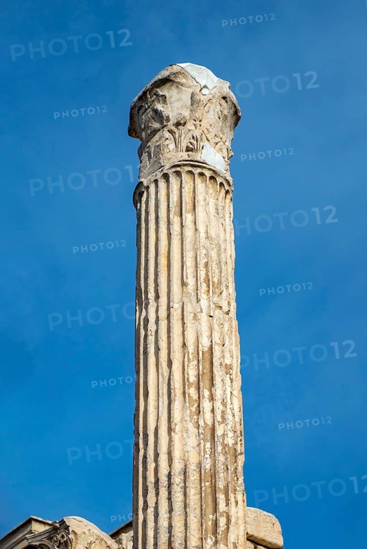Column of Hadrian's Library against the sky, Athens, Greece, Europe