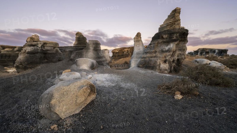 Stratified City, Ciudad estraticicada, Antigua Rofera de Teseguite, Lanzarote, Canary Islands, Spain, Europe
