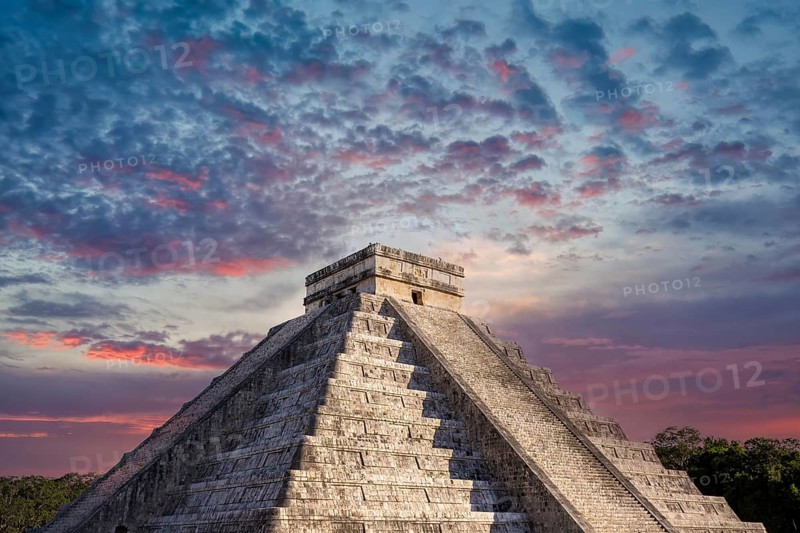 Mexico, Chichen Itza, archaeological site, ruins and pyramids of old Mayan city in Yucatan, Central America