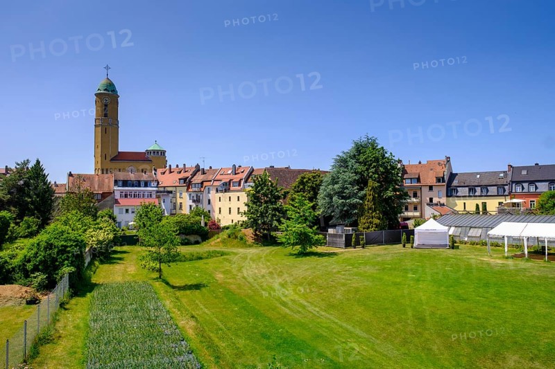 St Otto, vegetable gardens, garden city, Bamberg, Upper Franconia, Bavaria, Germany, Europe
