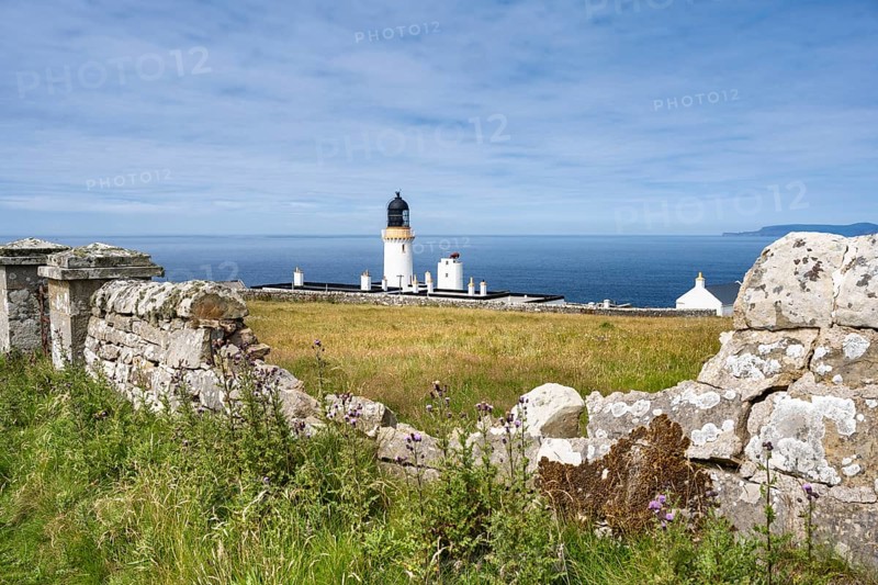 Dunnet Head Lighthouse at the northernmost point of the British Main Island, County Caithness, Scotland, United Kingdom, Europe