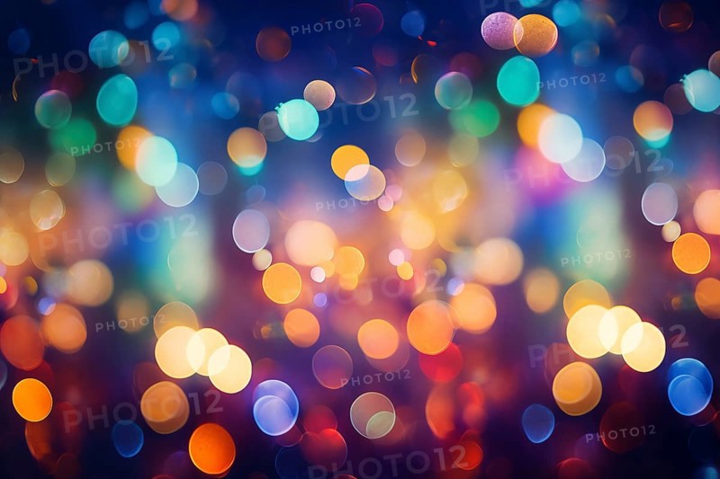 An abstract and colorful defocused blurred bokeh background with bright lights and festive decoration. Perfect for holiday and party-themed projects, AI generated