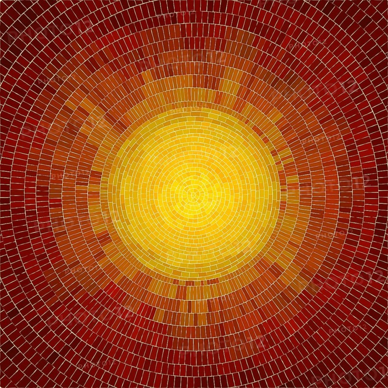 Sun mosaic, graphic art vector illustration
