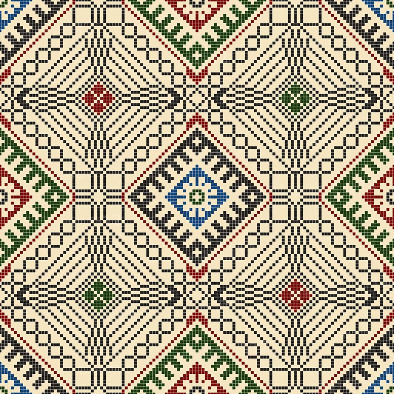Traditional Latvian embroidery seamless pattern, vector illustration