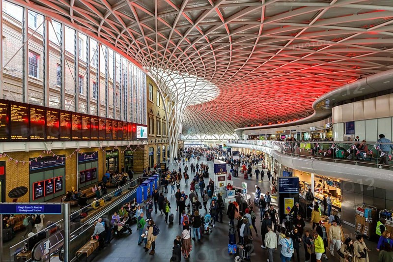 Ticket hall of King's Cross Station in London, Great Britain