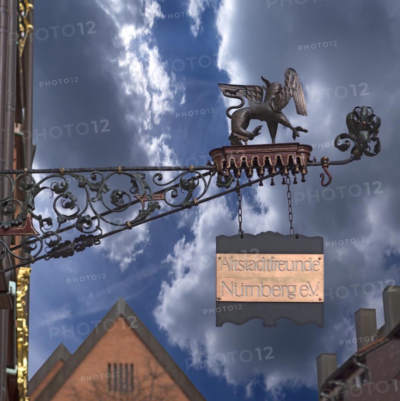 Nose sign on the Haus der Nürnberger Altadtfreunde, WeiÃŸgerbergasse 10, Nuremberg, Middle Franconia, Bavaria, Germany, Europe