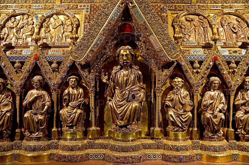 Detail of Elisabeth's shrine, where the bones of Elisabeth once lay, Elisabeth Church, Marburg an der Lahn, Hesse, Germany, Europe