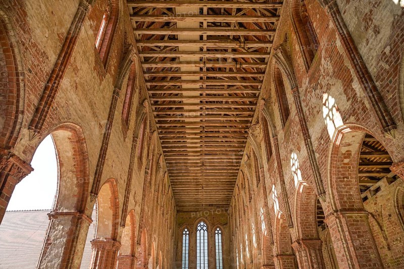 Nave of the monastery church, Chorin Monastery, Barnim district, Brandenburg, Germany, Europe
