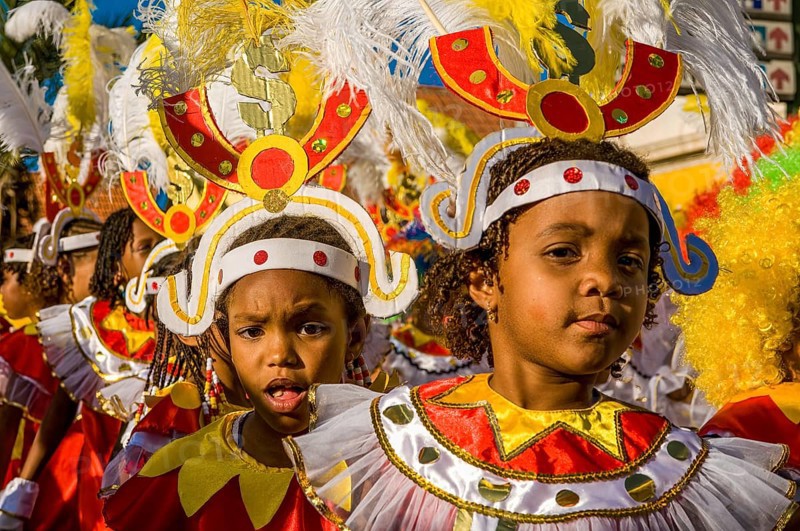 Portrait of little girl. Carnival. Mindelo. Cabo Verde. Africa