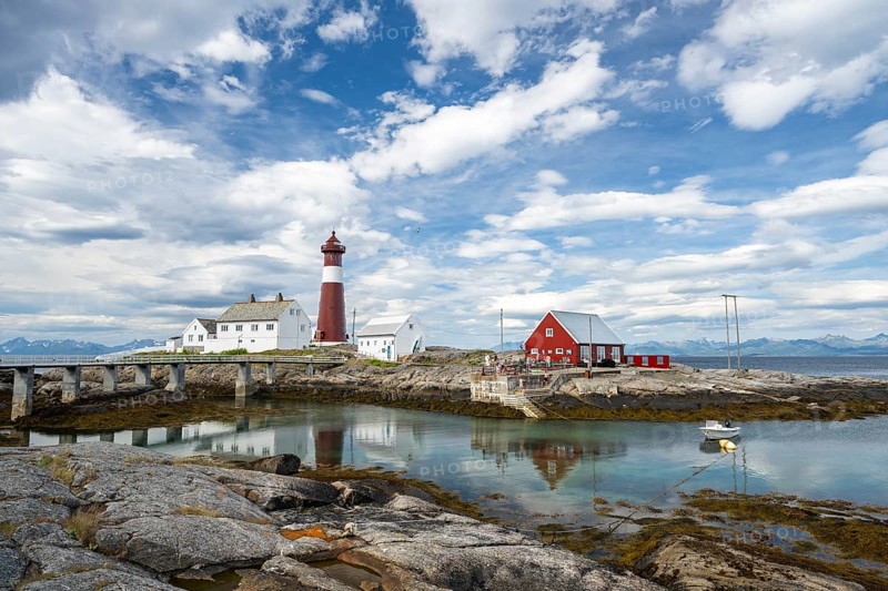 Tranoy Fyr Lighthouse, Tranoy Fyr, Hamaroy, Ofoten, Vestfjord, Nordland, Norway, Europe
