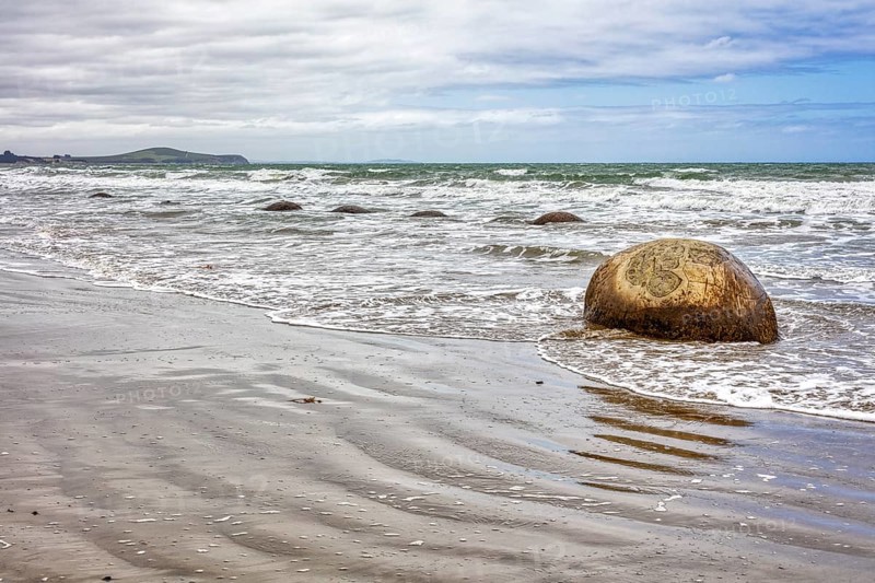 Moeraki Boulders Beach, Otago, Neuseeland