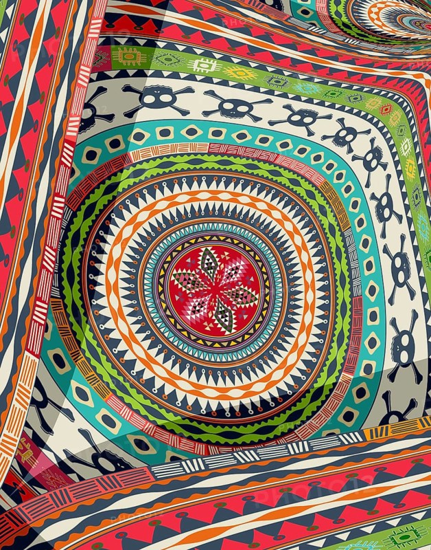 Tribal art background composition, vector illustration