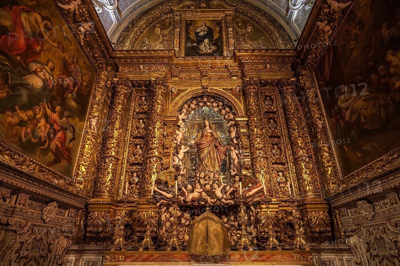 Side chapel in the Jesuit Church, St Rochus Church, Igreja de Sao Roque, Bairo Alto district, Lisbon, Portugal, Europe