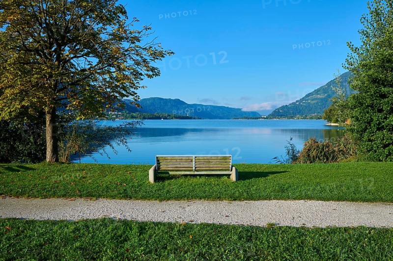 Lakeside, Path, Bank, Morning, Summer, Steindorf am Lake Ossiach, Lake Ossiach, Carinthia, Austria, Europe
