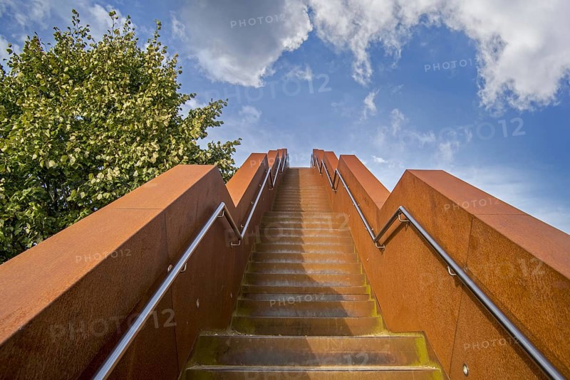 Vlooyberg Tower, Vlooybergtoren, stairway to heaven, corten steel stairs and observation tower near Tielt-Winge, Flemish Brabant, Flanders, Belgium, Europe
