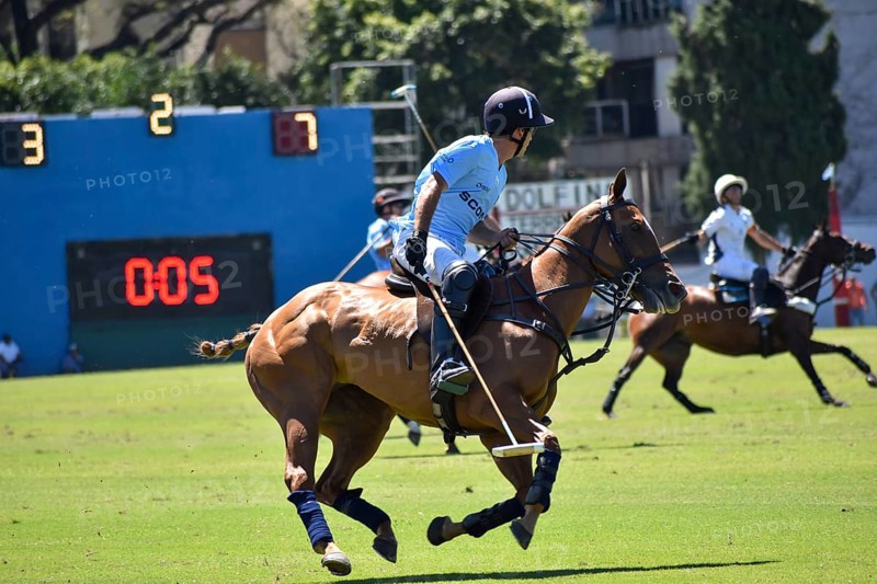 Alejo Taranco, player of the team Cria la Dolfina, playing against La Esquina, Polo Tournament Triple Corona (Triple Crown), Campeonato Argentino Abierto de Polo, Palermo, Buenos Aires, Argentina, South America