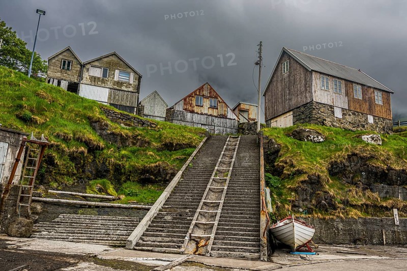 Boatshouse in Kunoy, Faroe islands, Denmark, Europe