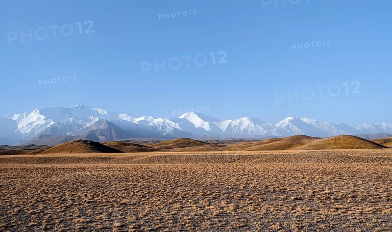 Snow-capped mountains, Pamir Mountains with Lenin Peak, high mountains, Transalai Range, Alay District, Kyrgyzstan, Asia