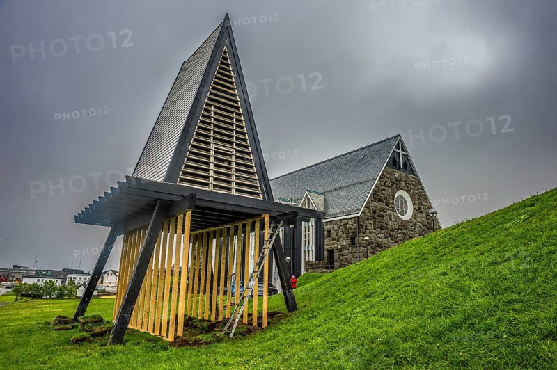Christianskirkjan (Christian's Church), modern church building, KlaksvÃ­k, Faroe islands, Denmark, Europe