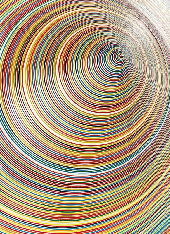 Abstract art rainbow circle background, vector illustration