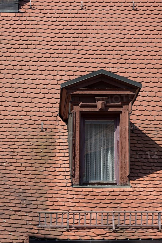 Historic roof oriel, Mühlgasse 1, Nuremberg, Middle Franconia, Bavaria, Germany, Europe