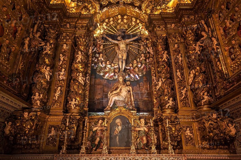 Side chapel in the Jesuit Church, St Rochus Church, Igreja de Sao Roque, Bairo Alto district, Lisbon, Portugal, Europe