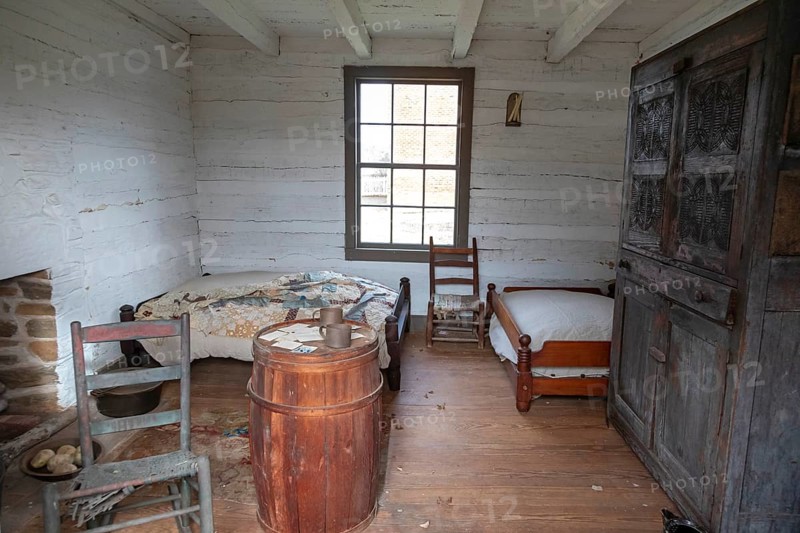 Appomattox, Virginia, Appomattox Court House National Historical Park, site of General Robert E. Lee's surrender to General Ulysses S. Grant in 1865 to end the American Civil War. Behind the McLean house, where the surrender occurred, is a shack where his slaves lived