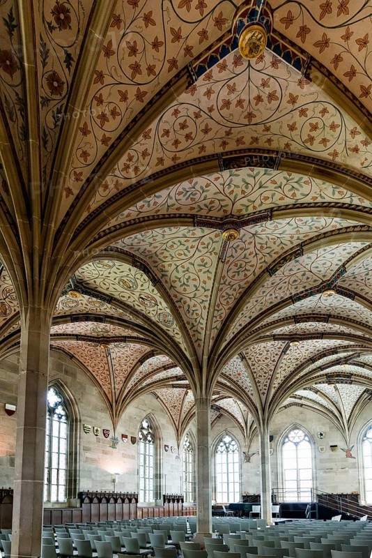 Interior view, summer refectory, Cistercian monastery Bebenhausen, Tübingen, Baden-Württemberg, Germany, Europe