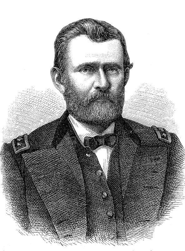 Ulysses S. Grant, 27 April 1822, 23 July 1885, an American general and politician. He was commander-in-chief of the US Army in the War of Secession and the 18th President of the United States of America from 1869 to 1877, Historical, digital reproduction of an original 19th century artwork
