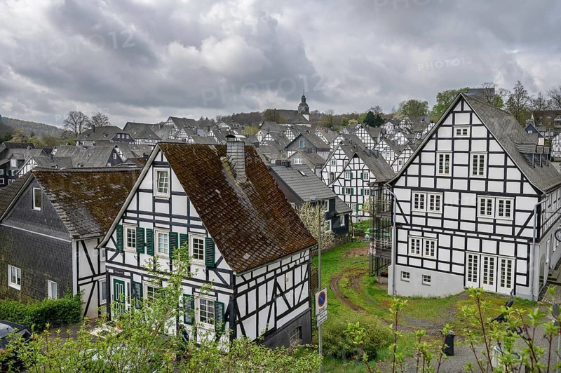 Detailed view of the historic old town, Alter Flecken, 17th century, Freudenberg, North Rhine-Westphalia, Germany, Europe