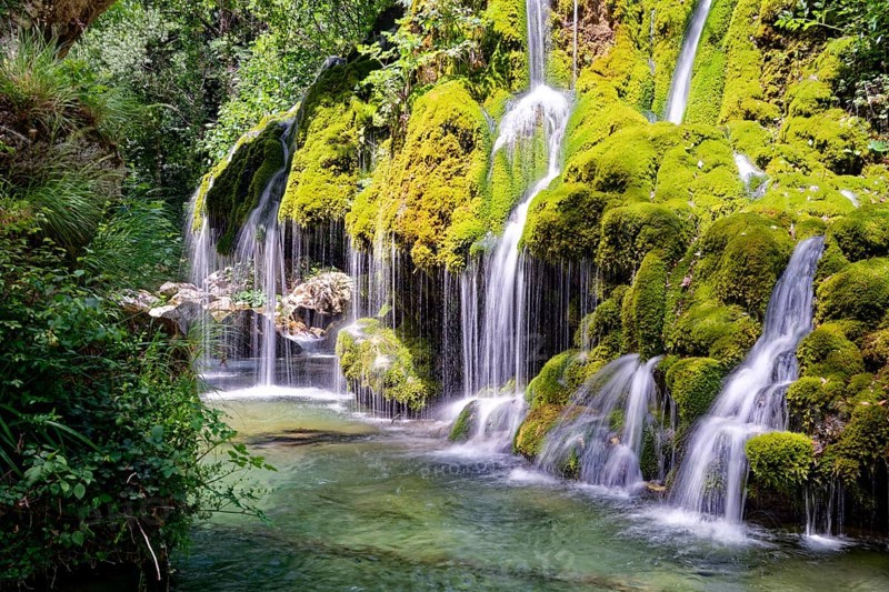 The Oasi Cascate Capelli Di Venere waterfall, also known as Fontana Capello, is located in the Cilento, Vallo di Ciano e Alburti National Park. The national park is the second largest national park in Italy. Casaletto Spartano, Province of Salerno, Campania, Southern Italy, Southern Europe