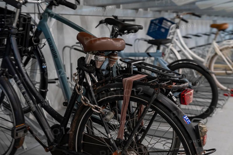 New bicycle car park at Amsterdam Central Station, IJboulevard, space for around 4000 bicycles, digitally monitored, underground, direct connection to the station, built into the water of the IJ, at the back of the station, Netherlands