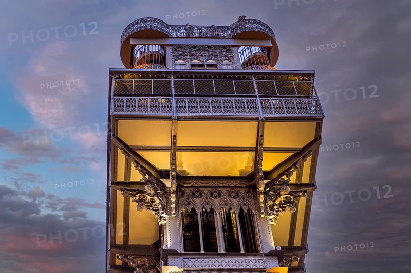 Lisbon, Santa Justa Elevator at sunset