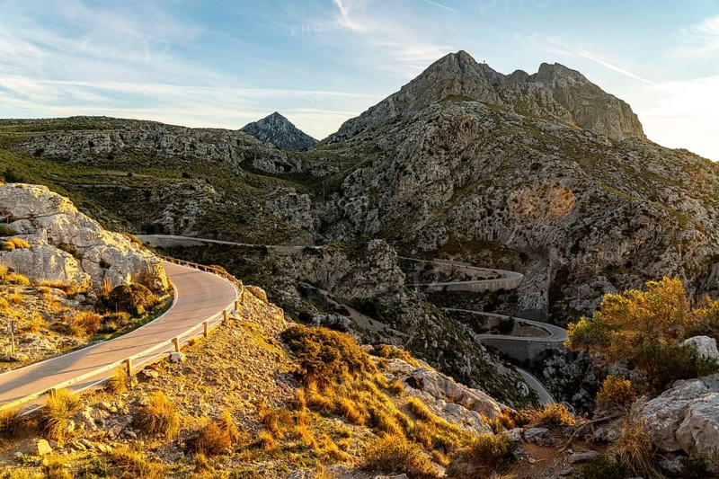 Serpentine road Ma-2141, winding road to Sa Calobra, in the north-west of Majorca, Balearic Islands, Spain, Europe