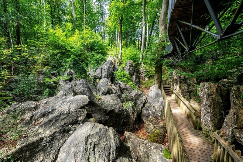 The Felsenmeer in Hemer, Sauerland, geotope, with rugged rock formations, nature reserve, North Rhine-Westphalia, Germany, Europe