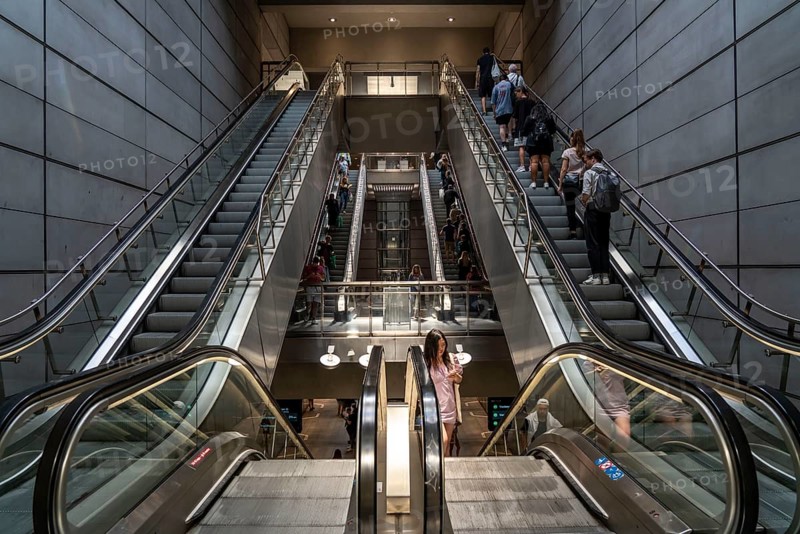 The metro, underground, light rail, in Copenhagen, 4 lines have been crossing the city since 2002, modern, driverless, automatic trains run every 2 minutes, Denmark, Europe