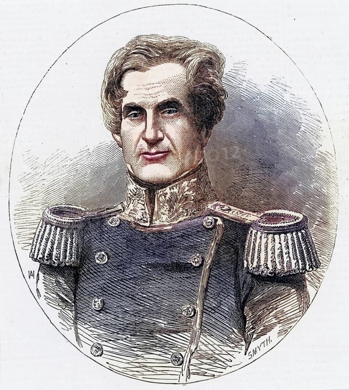 Edmund Lyons, 1st Baron Lyons, (1790-1858) British naval officer, born in Burton near Christchurch, Hampshire, joined the Royal Navy in 1803, from 1855 Commander of the British Black Sea Fleet during the Crimean War (Russo-Turkish War) 1853-1856, Commander-in-Chief of the British Mediterranean Fleet 1855-1858, Rear Admiral 1850, Historical, digitally restored reproduction from a 19th century original, Record date not stated