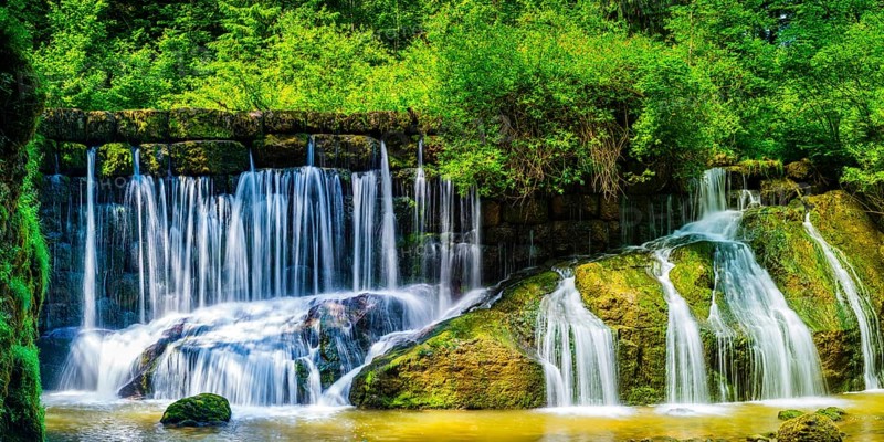 Geratser waterfall, near Rettenberg, AllgÃ¤u, Bavaria, Germany, Europe