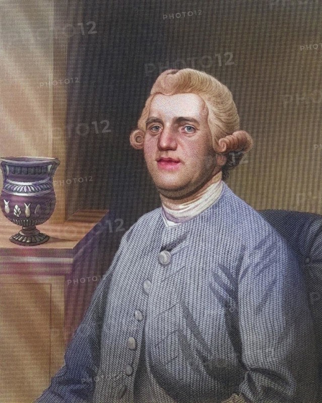 Josiah Wedgwood 1730-1795 English potter and grandfather of Charles Darwin, Josiah Wedgwood 1730-1795 English potter and grandfather of Charles Darwin 19th century illustration after George Stubbs, Historic, digitally restored reproduction from a 19th century original, Record date not stated