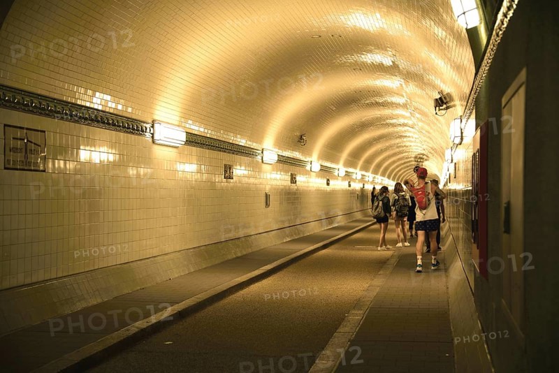 Europe, Germany, Hamburg, City, Harbour, Old Elbe Tunnel under the Elbe, restored east tunnel, interior view, Connection between St. Pauli and harbour, Built 1911, Europe