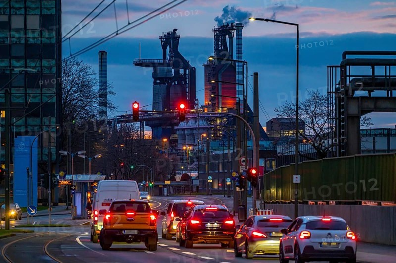 Duisburg-Bruckhausen steel site, ThyssenKrupp Steel, blast furnaces 8 and 9, on Kaiser-Wilhelm-Strasse, North Rhine-Westphalia, Germany, Europe
