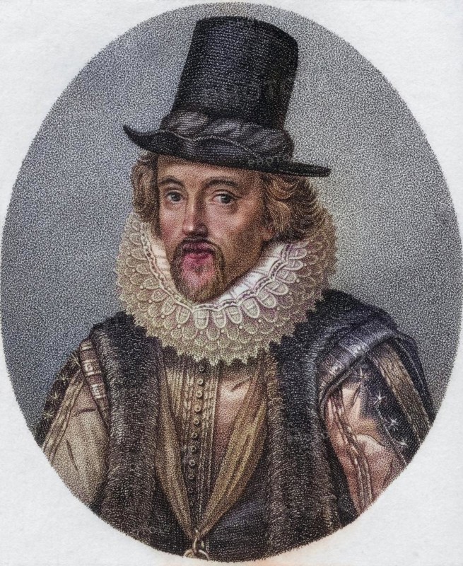 Sir Francis Bacon Viscount St Alban 1561-1626 English lawyer, statesman and philosopher, Sir Francis Bacon Viscount St Alban 1561-1626 English lawyer statesman and philosopher Engraved by Geremia from the book A catalogue of Royal and Noble Authors Volume II published 1806, Historic, digitally restored reproduction from a 19th century original, Record date not stated